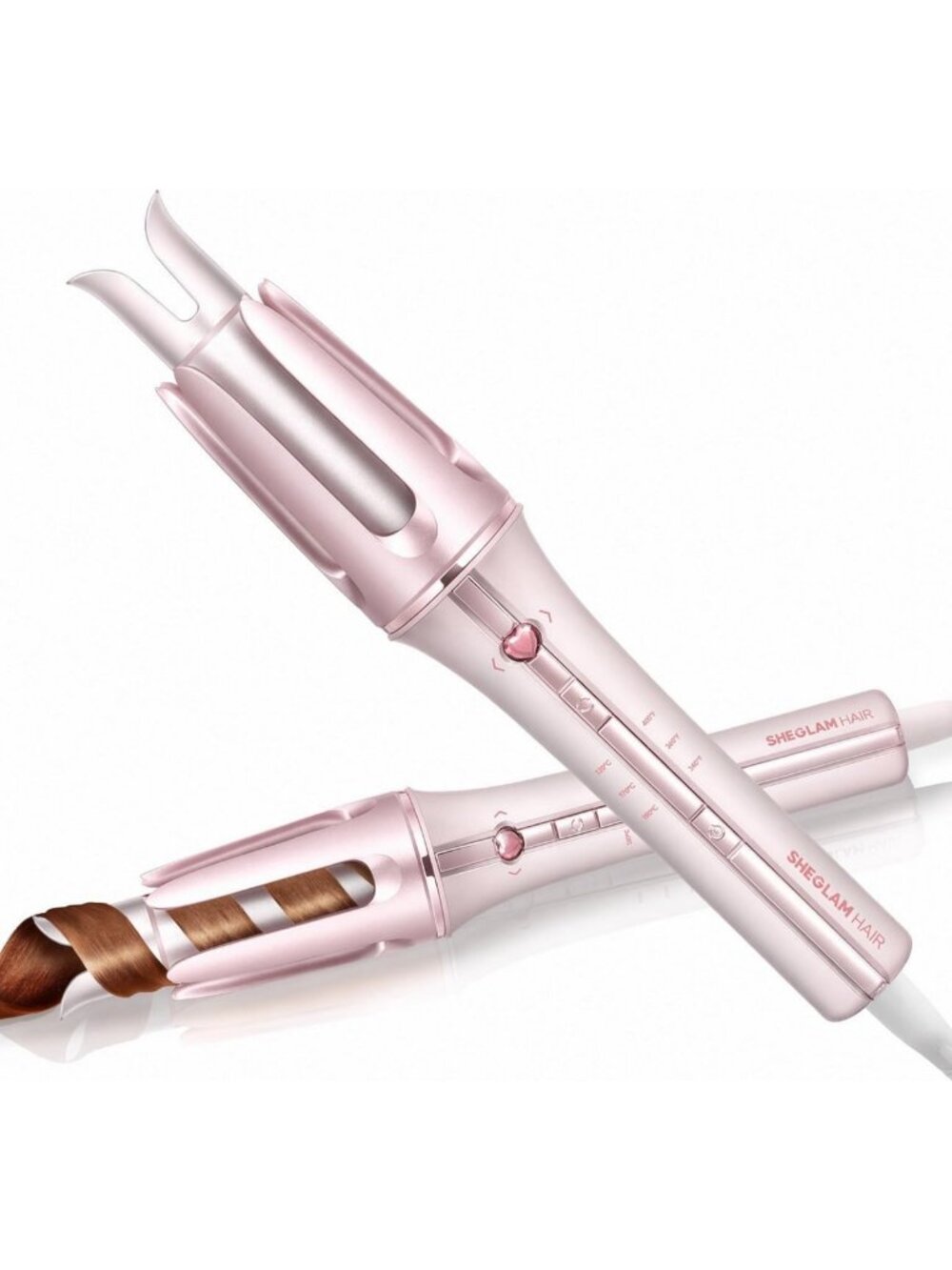 Automatic Pink Curling Iron - 1.25 Inch Instant Curler for Effortless Curls